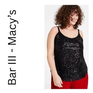 NWT Bar III Plus Size Sequin Scoop-Neck Camisole
